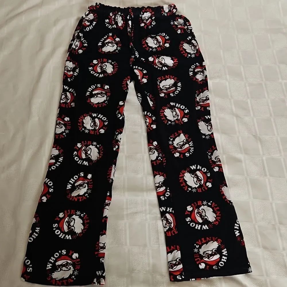 MAD Engine Women's Polyester Christmas PJ Bottom Small Black & Red
